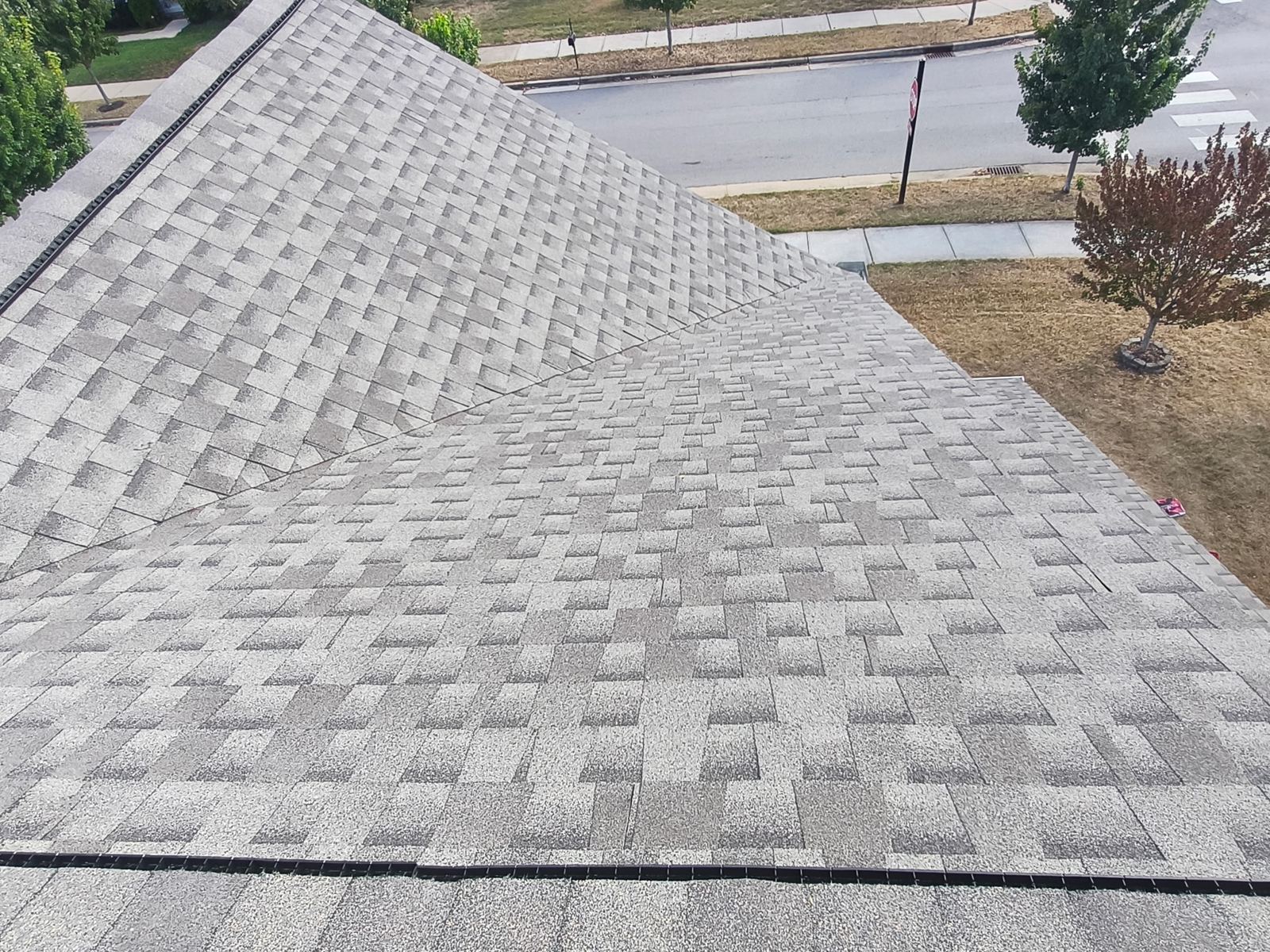 New shingles where two roof planes meet
